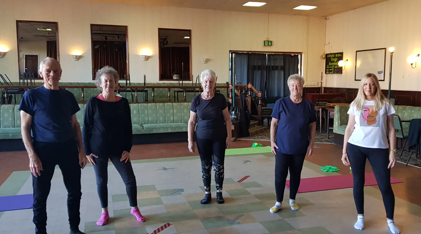 A mixed-age Start Right Pilates class including male and female members
